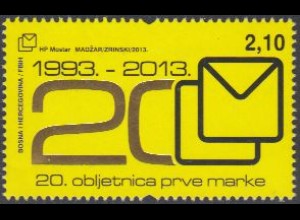 Bosnien-Herz.Kroat. Mi.Nr. 364 20Jahre Kroatische Post Mostar (2,10)