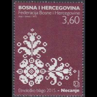 Bosnien-Herz.Kroat. Mi.Nr. 416 Ethnoligisches Erbe, Necanje-Spitze (3,60)
