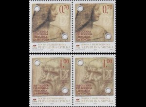 Bosnien-Herz.Serb. Mi.Nr. Zdr.382-85 Leonardo da Vinci (2 Zusammendr.s.Bild)