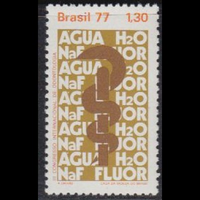 Brasilien Mi.Nr. 1607 Int. Zahnheilkundekongress, Äskulapstab (1,30)