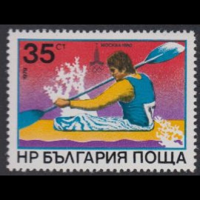 Bulgarien Mi.Nr. 2843 Olymp. Sommerspiele Moskau 1980, Einer-Kajak (35)