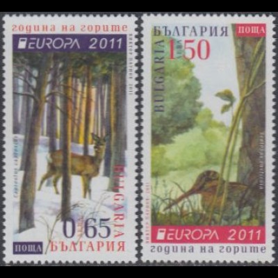 Bulgarien Mi.Nr. 4989-90A Europa 11, Der Wald (2 Werte)