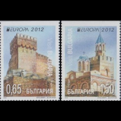 Bulgarien Mi.Nr. 5032-33Do Europa 12 Besuche (2 Werte, oben geschnitten)