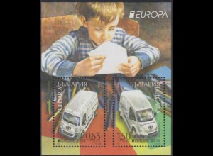 Bulgarien Mi.Nr. Block 370 Europa 13, Postfahrzeuge, Lieferwagen