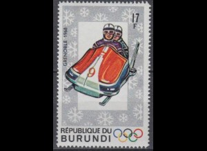 Burundi Mi.Nr. 389A Olympia 1968 Grenoble, Zweierbob, gezähnt (17)