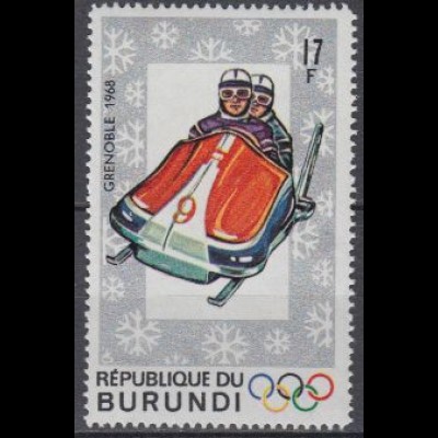 Burundi Mi.Nr. 389A Olympia 1968 Grenoble, Zweierbob, gezähnt (17)