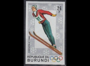 Burundi Mi.Nr. 390B Olympia 1968 Grenoble, Skispringen, ungezähnt (26)
