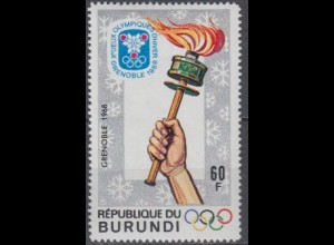Burundi Mi.Nr. 392A Olympia 1968 Grenoble, Olympische Fackel, gezähnt (60)