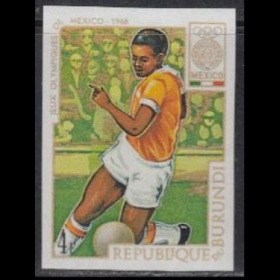 Burundi Mi.Nr. 446B Olympia 1968 Mexiko, Fußball, ungezähnt (4)