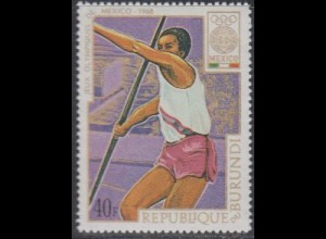 Burundi Mi.Nr. 450A Olympia 1968 Mexiko, Speerwurf, gezähnt (40)