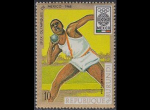 Burundi Mi.Nr. 451A Olympia 1968 Mexiko, Kugelstoßen, gezähnt (10)