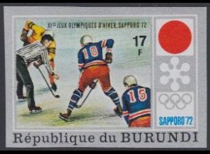 Burundi Mi.Nr. 848B Olympia 1972 Sapporo, Eishockey, ungezähnt (17)
