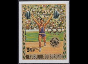 Burundi Mi.Nr. 863B Olympia 1972 München, Gewichtheben, ungezähnt (24)
