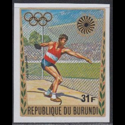 Burundi Mi.Nr. 865B Olympia 1972 München, Diskuswerfen, ungezähnt (31)