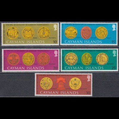 Cayman-Inseln Mi.Nr. 368-72A 200J.USA-Unabhängigkeit, Siegel d.Staaten (5 Werte)
