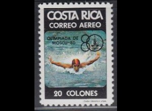 Costa Rica Mi.Nr. 1068 Olymp. Sommerspiele Moskau, Schwimmen (20)