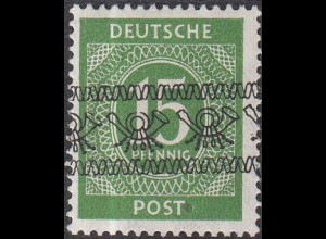 D, Bizone, Mi.Nr. 58I Ziffer mit Bandaufdruck grün (15 Pf)