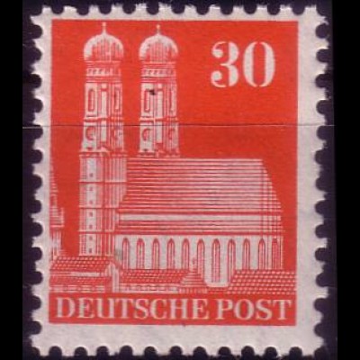 D, Bizone, Mi.Nr. 88wg Bauten weit gezähnt, München Frauenkirche rot (30 Pf)