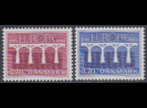 Dänemark Mi.Nr. 806-07 Europa 84, Brücke (2 Werte)