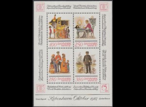 Dänemark Mi.Nr. Block 6 Int.Briefmarkenausstellung HAFNIA'87, Postboten