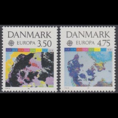 Dänemark Mi.Nr. 1000-01 Europa 91, Europ.Weltraumfahrt (2 Werte)