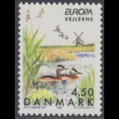 Dänemark Mi.Nr. 1211 Europa 99, Natur-+ Nationalparks,Vogelschutzgebiet (4.50)