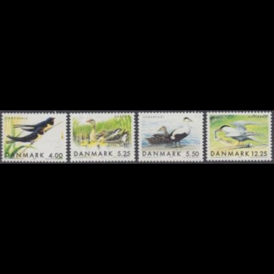 Dänemark Mi.Nr. 1223-26 Einheimische Zugvögel (4 Werte)