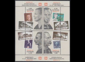 Dänemark Mi.Nr. Block 17 Int.Briefmarkenausstellung HAFNIA'01, Könige, Marken