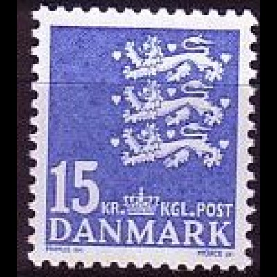 Dänemark Mi.Nr. 1359 Kleines Reichswappen, ultramarin (15,00)