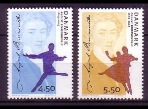 Dänemark Mi.Nr. 1403-04 August Bournonville, Choreograph (2 Werte)