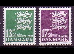 Dänemark Mi.Nr. 1452-53 Freim. Kleines Reichswappen (2 Werte)