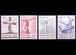 Dänemark Mi.Nr. 1454-57 Windenergieanlagen (4 Werte)