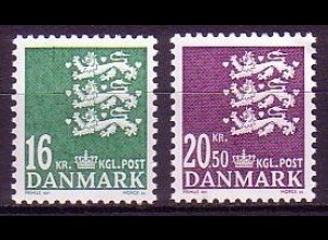 Dänemark Mi.Nr. 1491-92 Freim. Kleines Reichswappen (2 Werte)