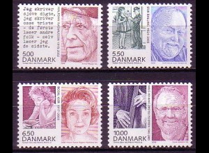 Dänemark Mi.Nr. 1505-08 Persönlichkeiten (4 Werte)