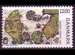 Dänemark Mi.Nr. 1536 Alte Landkarten, Karte von Marcus Jordan (12,00)