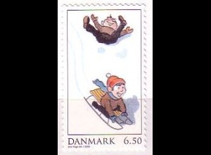 Dänemark Mi.Nr. 1549 Spiele im Schnee, Rodeln, skl. (6,50)