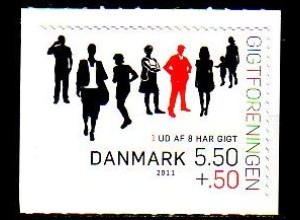 Dänemark Mi.Nr. 1628BA 15 J. Dän. Gichtvereinigung, skl. (5,50+50)