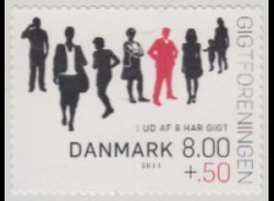Dänemark Mi.Nr. 1633BA 15 J. Dän. Gichtvereinigung, skl. (8,00+.50)
