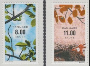 Dänemark Mi.Nr. 1642-43BA Europa 11, Der Wald, Raupe, Eichhörnchen, skl. (2 W.)