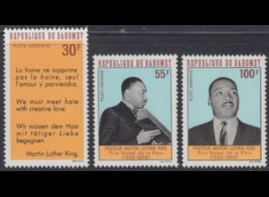 Dahomey Mi.Nr. 346-48 Martin Luther King, Friedens-Nobelpreis (3 Werte)