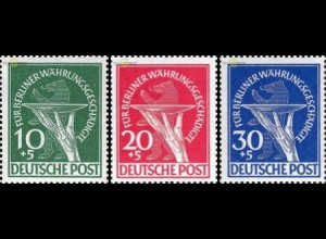 Berlin Mi.Nr. 68-70 Währungsgeschädigte, Hintergrund Berliner Bär (3 Werte)