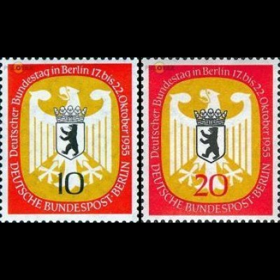 Berlin Mi.Nr. 129-130 Bundestagssitzung 55, Bundesadler, Berl.Wappen (2 Werte)
