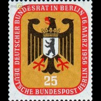 Berlin Mi.Nr. 137 Bundesratssitzung 56, Bundesadler, Berl. Wappen (25)