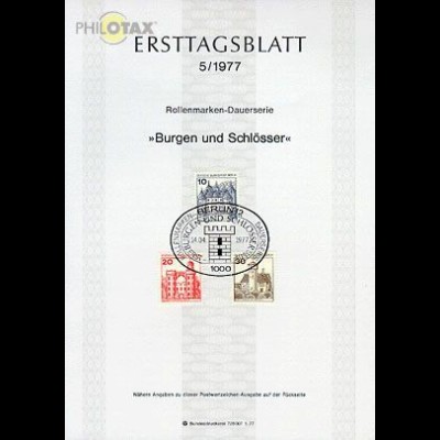 Berlin Mi.Nr. 5/77 Freim. Burgen und Schlösser (Marken MiNr.532AI,533AI,534AI)