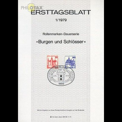 Berlin Mi.Nr. 1/79 Freim. Burgen und Schlösser (Marken MiNr.587,588)