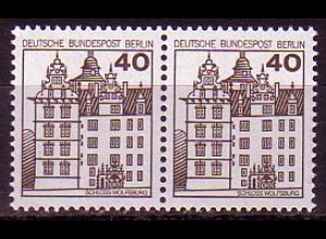 Berlin Mi.Nr. 614 Paar Freim. Burgen & Schlösser, waager. Paar (2x40 braun)