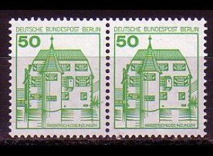 Berlin Mi.Nr. 615 Paar Freim. Burgen & Schlösser, waager. Paar (2x50 grün)