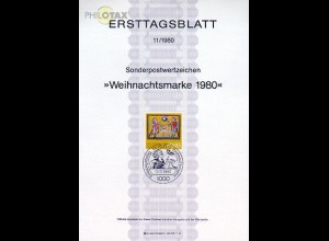 Berlin Mi.Nr. 11/80 Weihnachten, aus Handschrift Altomünster (Marke MiNr.633)