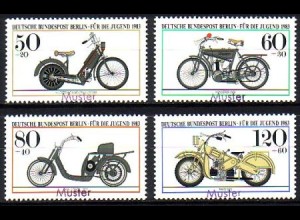 Berlin Mi.Nr. 694-697 Jugend 83 Motorräder (4 Werte)