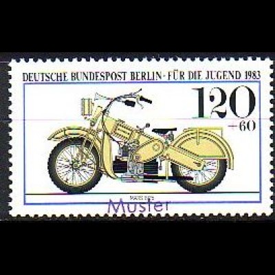 Berlin Mi.Nr. 697 Jugend 83 Motorräder, Mars 1925 (120+60)